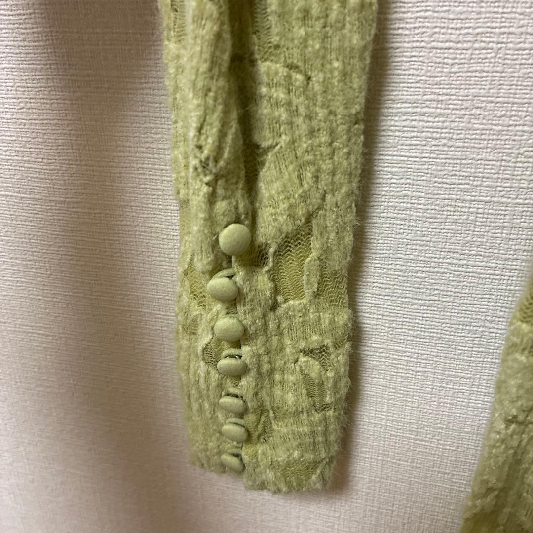 FRAY I.D フラワーストレッチレースワンピース　ライム