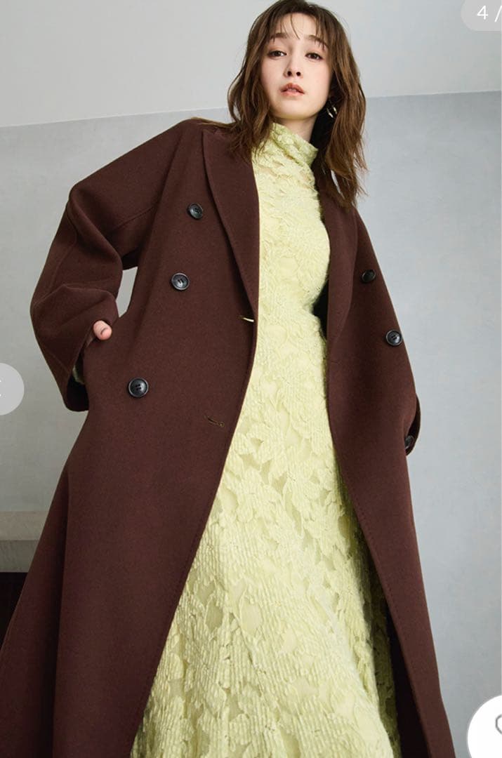 FRAY I.D フラワーストレッチレースワンピース　ライム