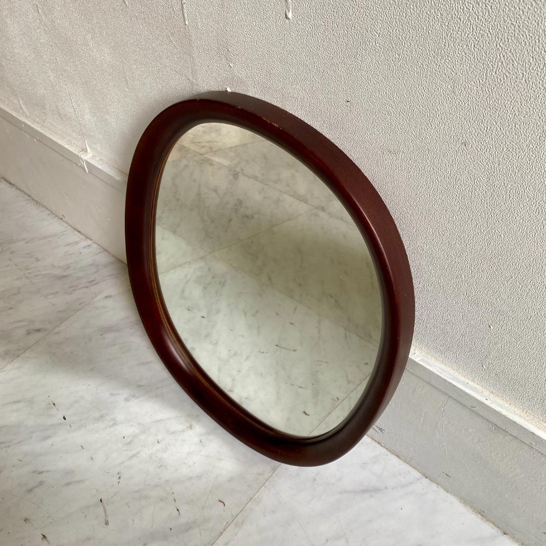 柳宗理デザイン 秋田木工 壁掛け鏡 ウォールミラー 曲木 希少