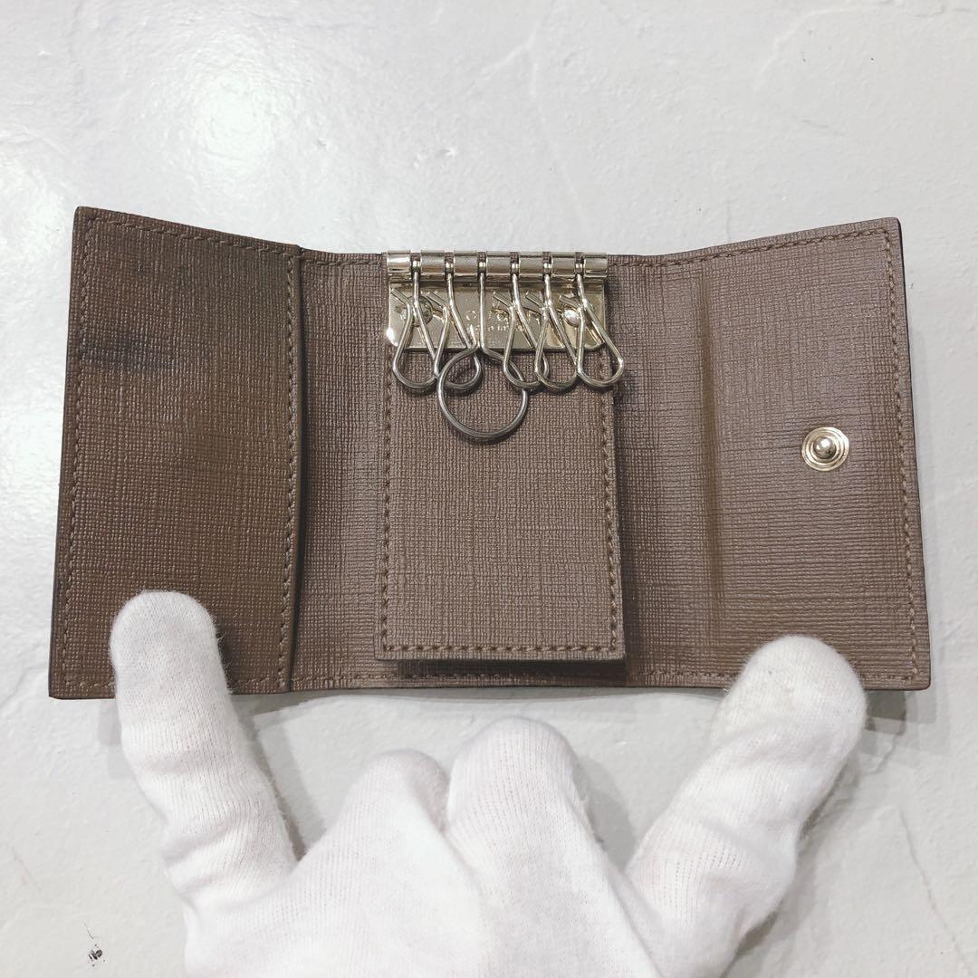 ☆美品☆ GUCCI グッチ キーケース ６連 ベージュ GG柄 ベルトデザイン