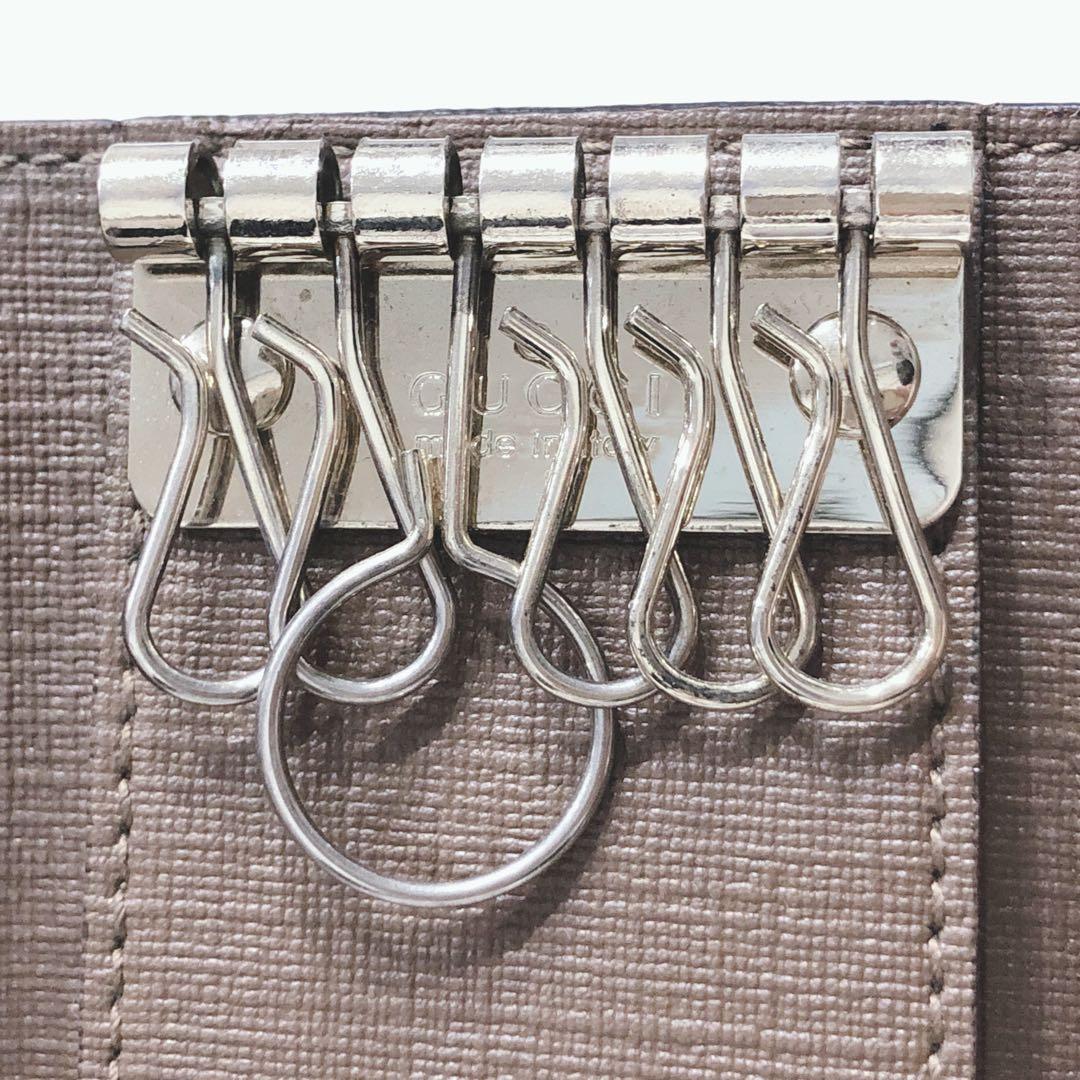 ☆美品☆ GUCCI グッチ キーケース ６連 ベージュ GG柄 ベルトデザイン