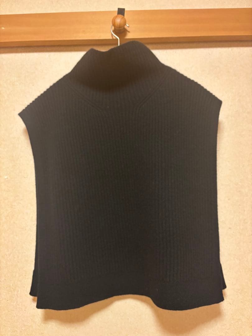 Theory フェルトウール カシミヤ ハイネック ディッキー ブラック F