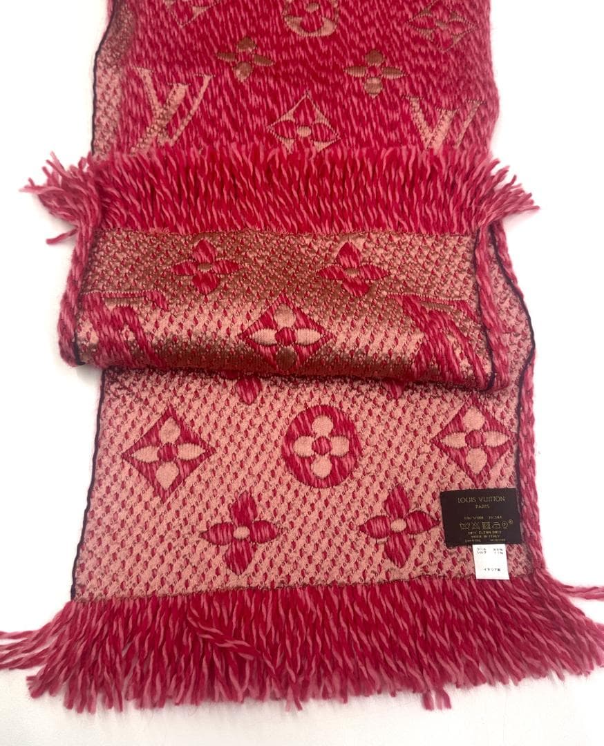 ★LOUIS VUITTON エシャルプ・ロゴマニア マフラー ローズピンク