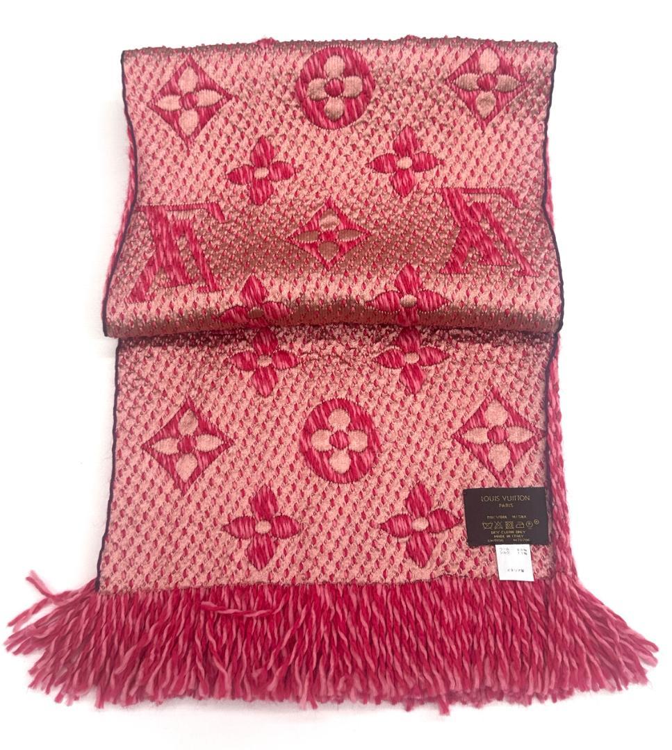 ★LOUIS VUITTON エシャルプ・ロゴマニア マフラー ローズピンク
