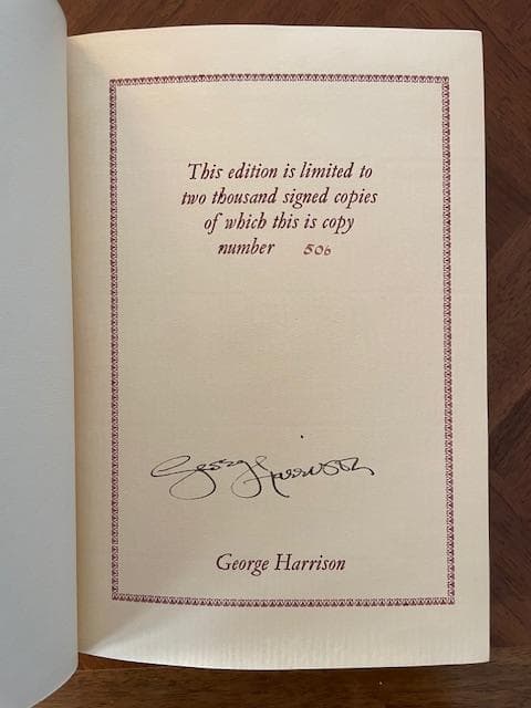 e Harrison I Me Mine 直筆署名 限定初版