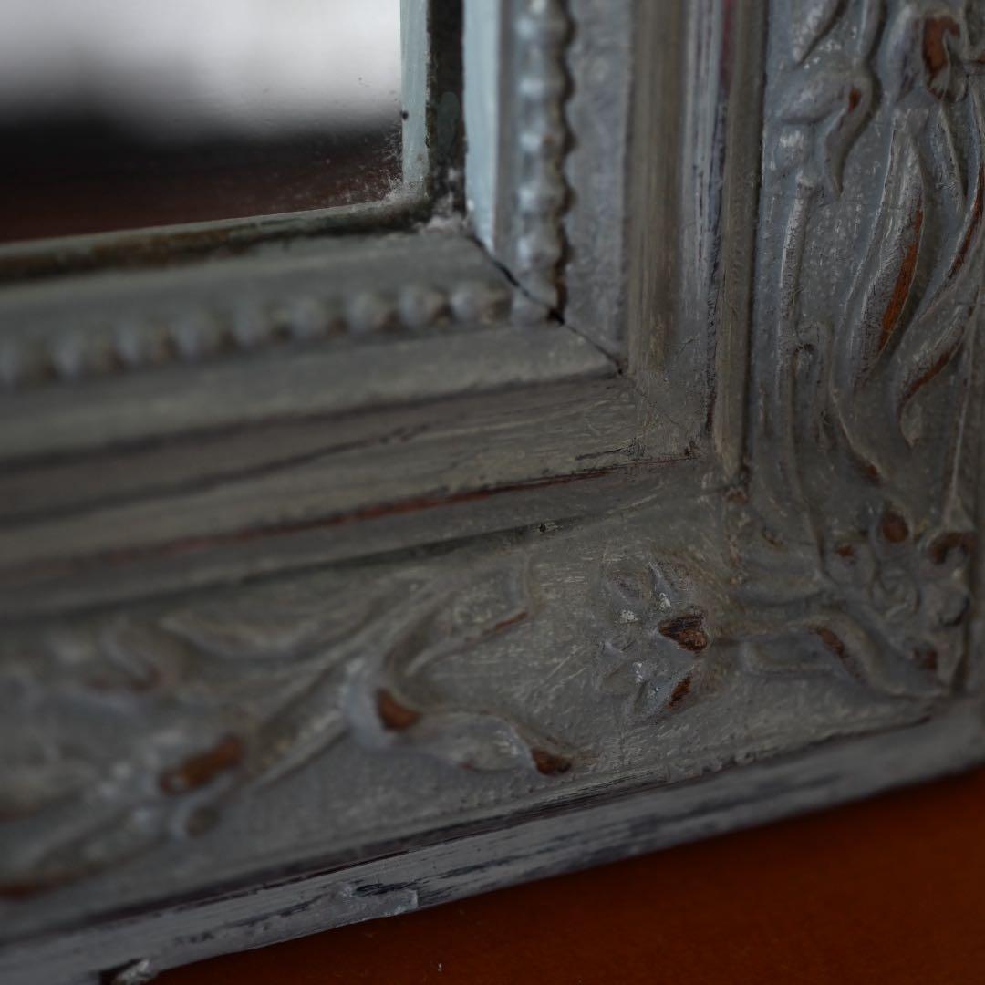 フランスアンティーク　鏡　　60×49センチ