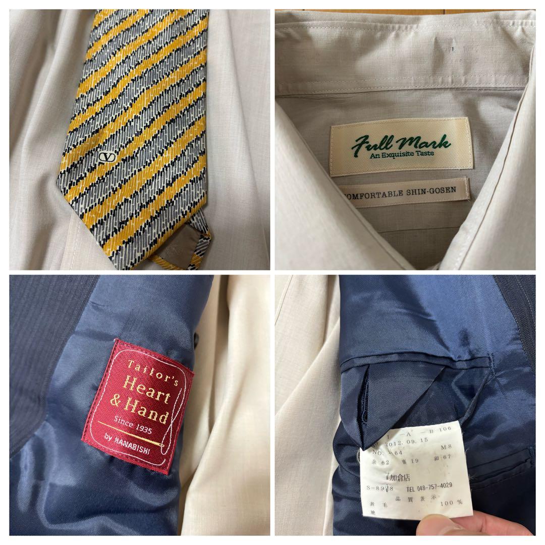 【レトロコーデ】ダブルスーツ ヴァレンティノ ネクタイ シャツ ピンズ セット