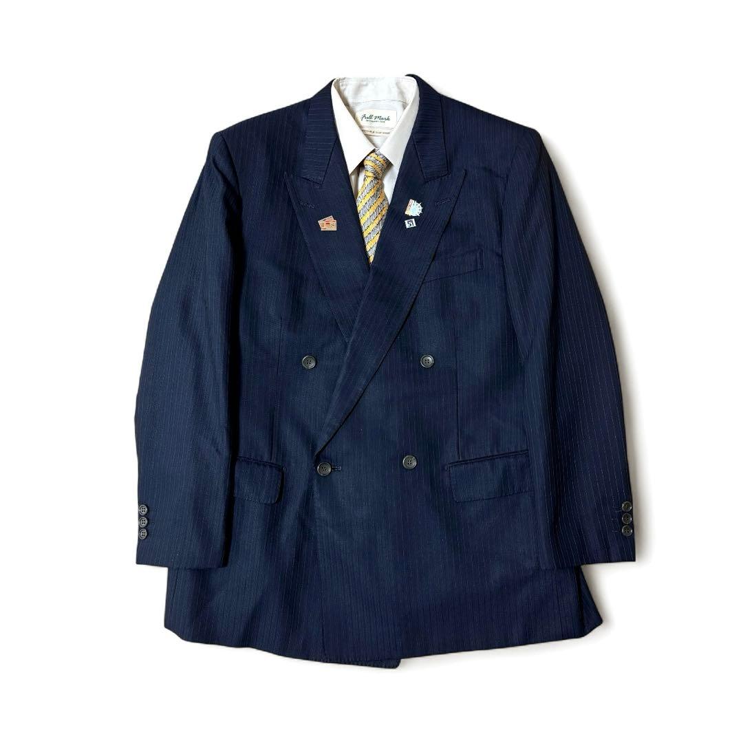 【レトロコーデ】ダブルスーツ ヴァレンティノ ネクタイ シャツ ピンズ セット