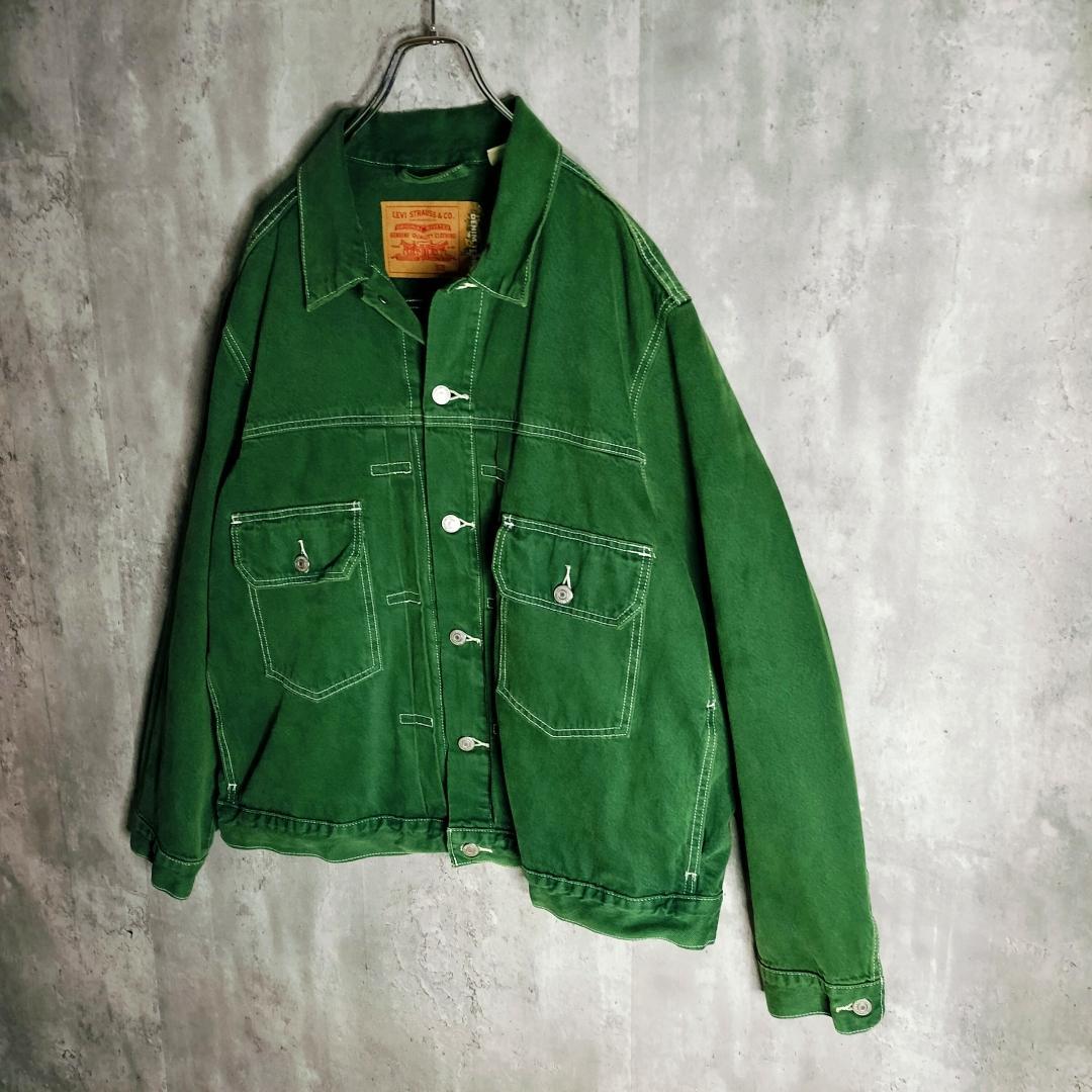 リーバイス デニムティアーズ コラボ ADG デニムジャケット グリーン XL