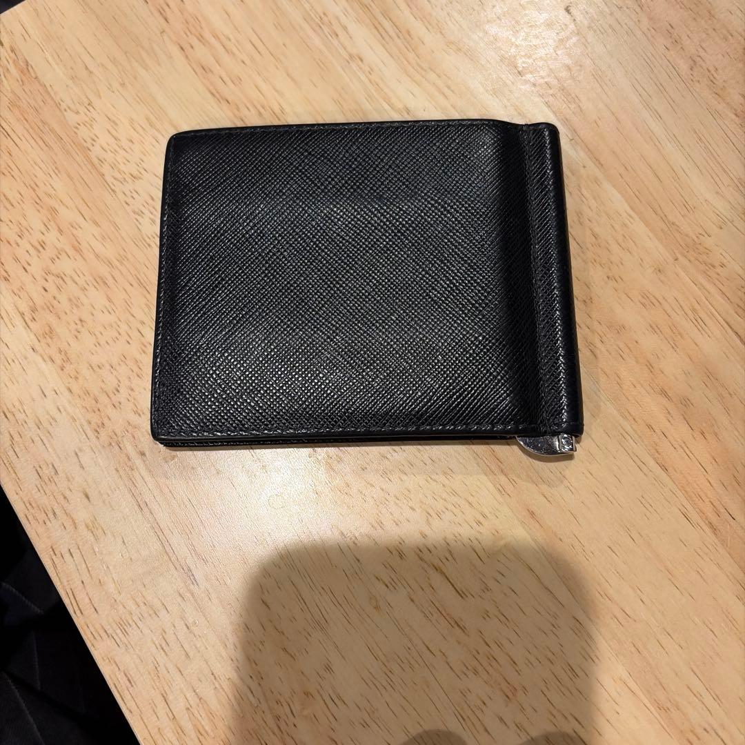 PRADA ブラック 二つ折り財布 マネークリップ