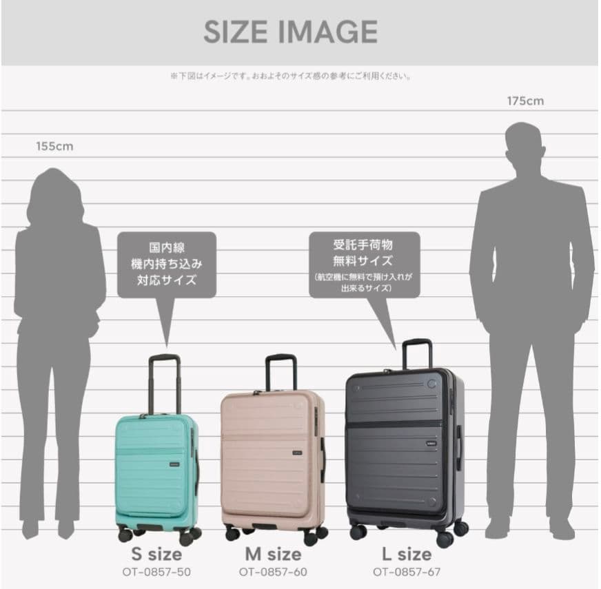 oltimo スーツケース キャリーケース キャリーバッグMサイズ 中型 63L