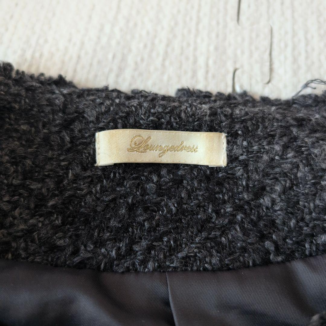 ラウンジドレス　ツイードジャケット　ブラック×グレー　金ボタン　26400円F