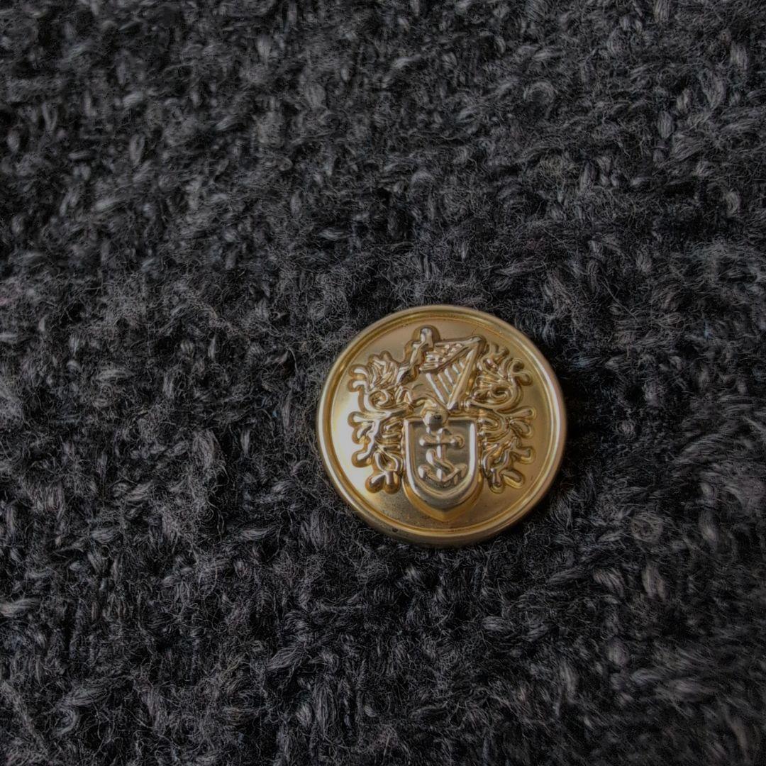 ラウンジドレス　ツイードジャケット　ブラック×グレー　金ボタン　26400円F