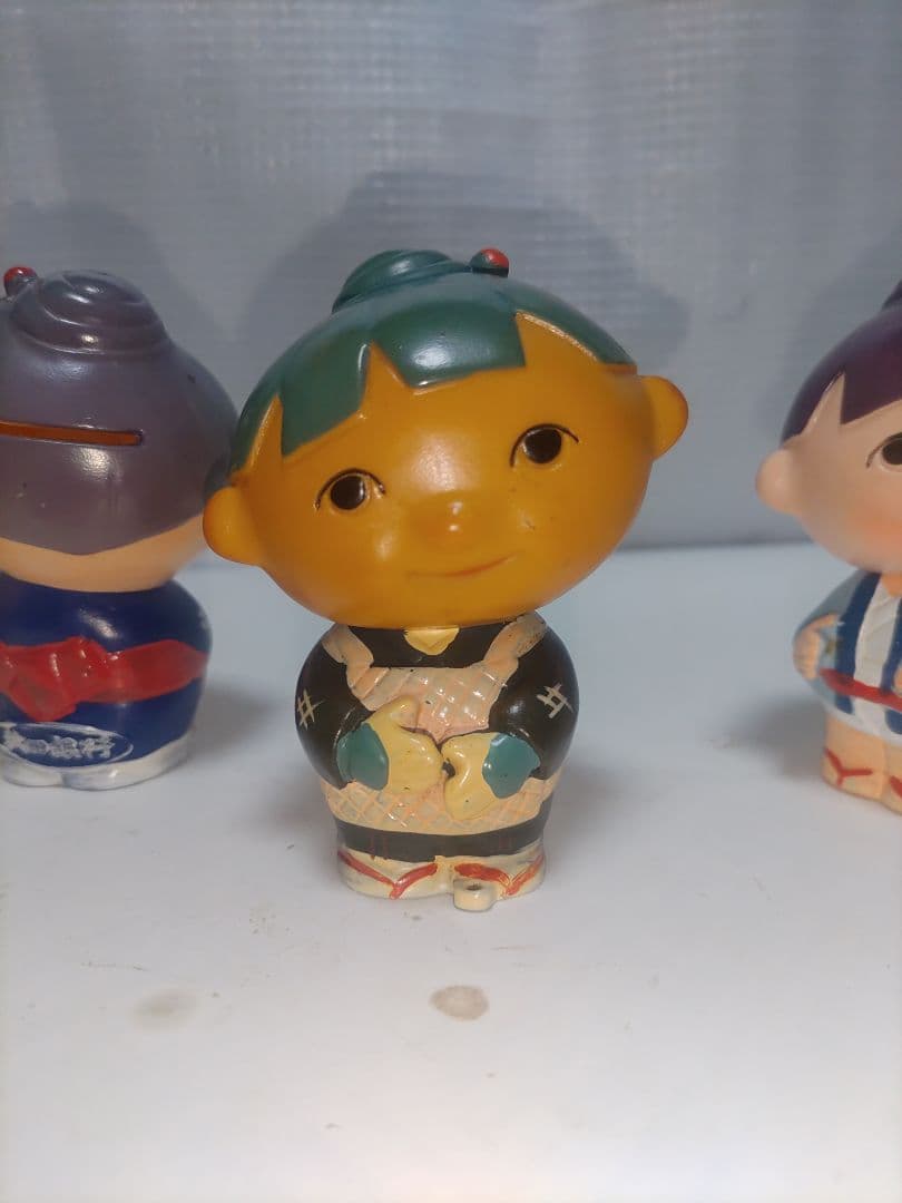 昭和レトロ　当時物　希少品　秋田銀行　アコちゃん　ソフビ貯金箱　5種類