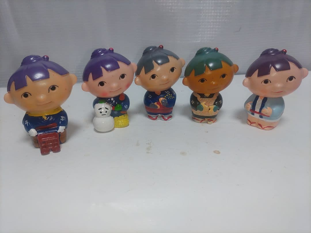 昭和レトロ　当時物　希少品　秋田銀行　アコちゃん　ソフビ貯金箱　5種類