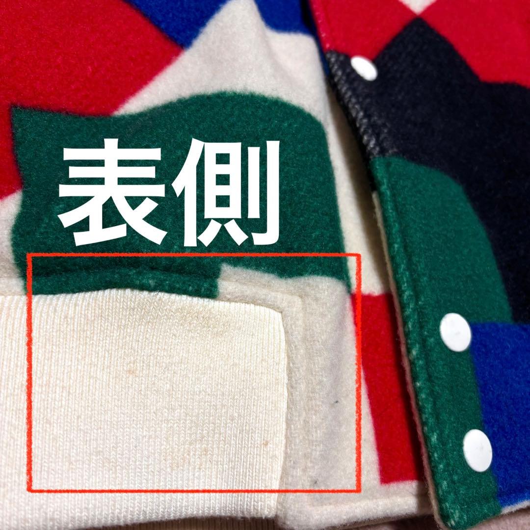 フェノメノン 袖レザー 総柄スタジャン ジャケット ビッグサイズ