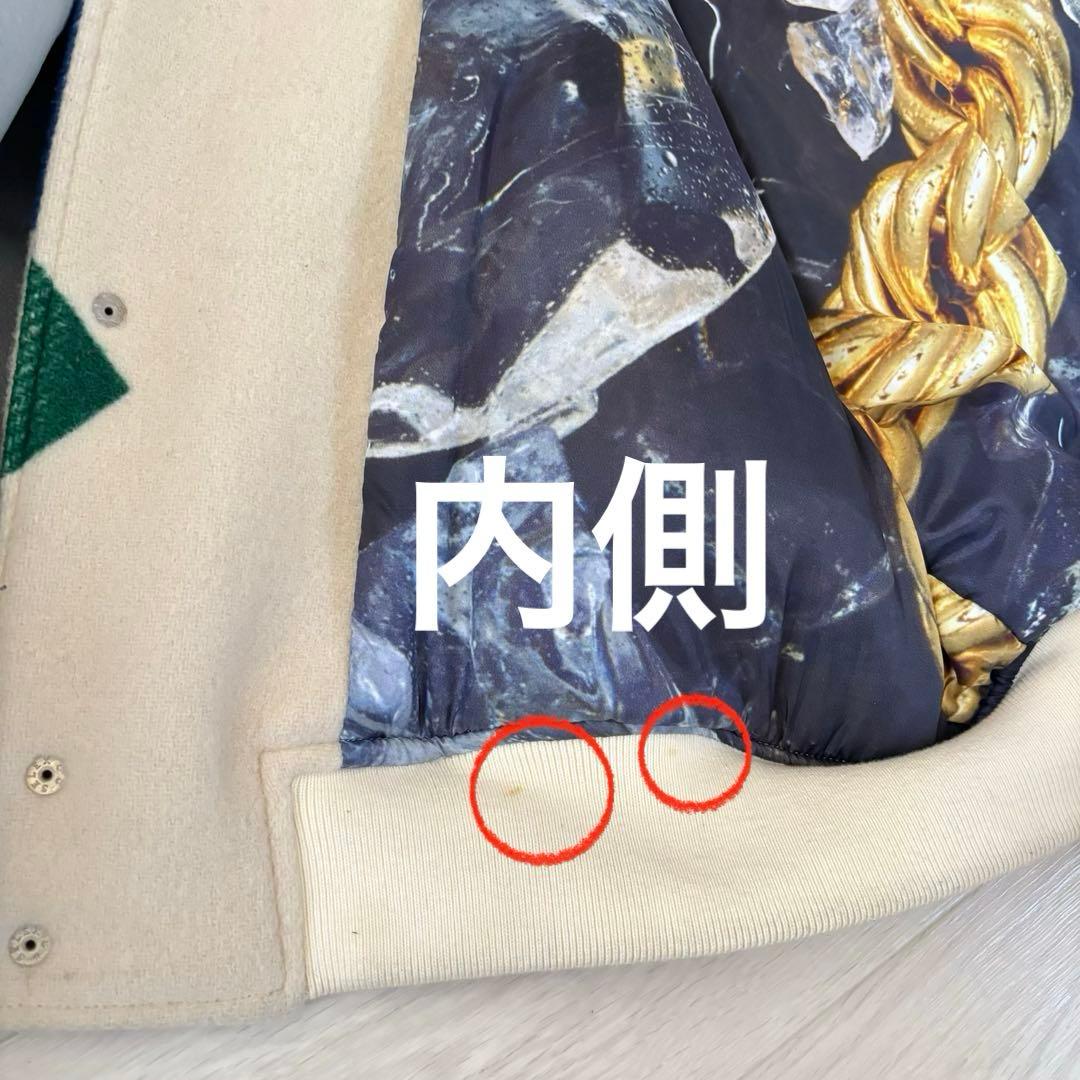 フェノメノン 袖レザー 総柄スタジャン ジャケット ビッグサイズ