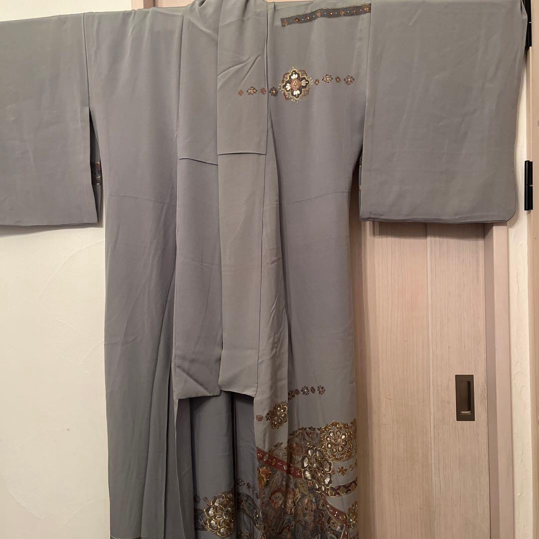 泰斗刺繍　訪問着　着物　スワトウ刺繍