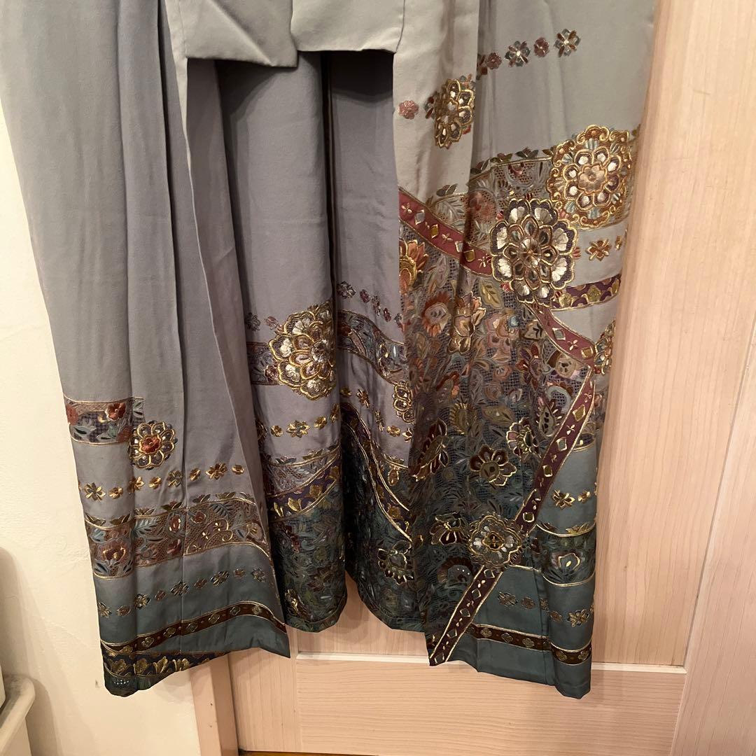 泰斗刺繍　訪問着　着物　スワトウ刺繍