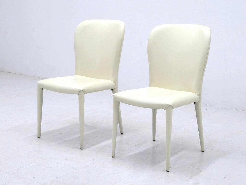 展示品　IDC大塚家具　フロイデ　本革　レザー　ダイニングチェア　2脚セット