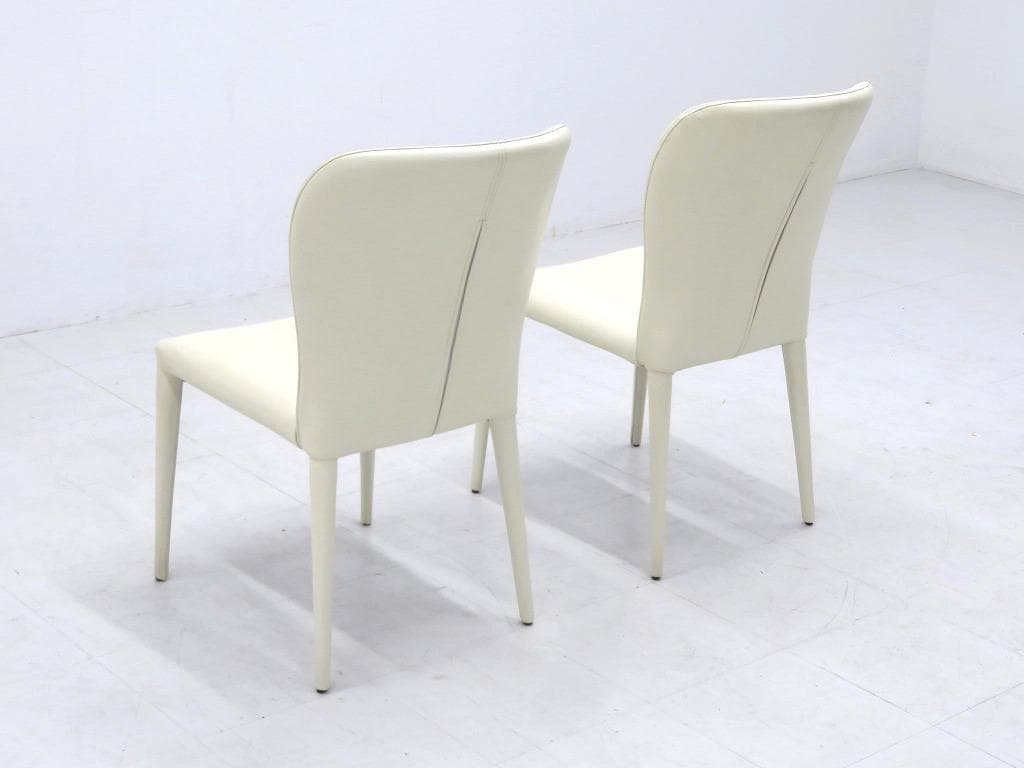 展示品　IDC大塚家具　フロイデ　本革　レザー　ダイニングチェア　2脚セット