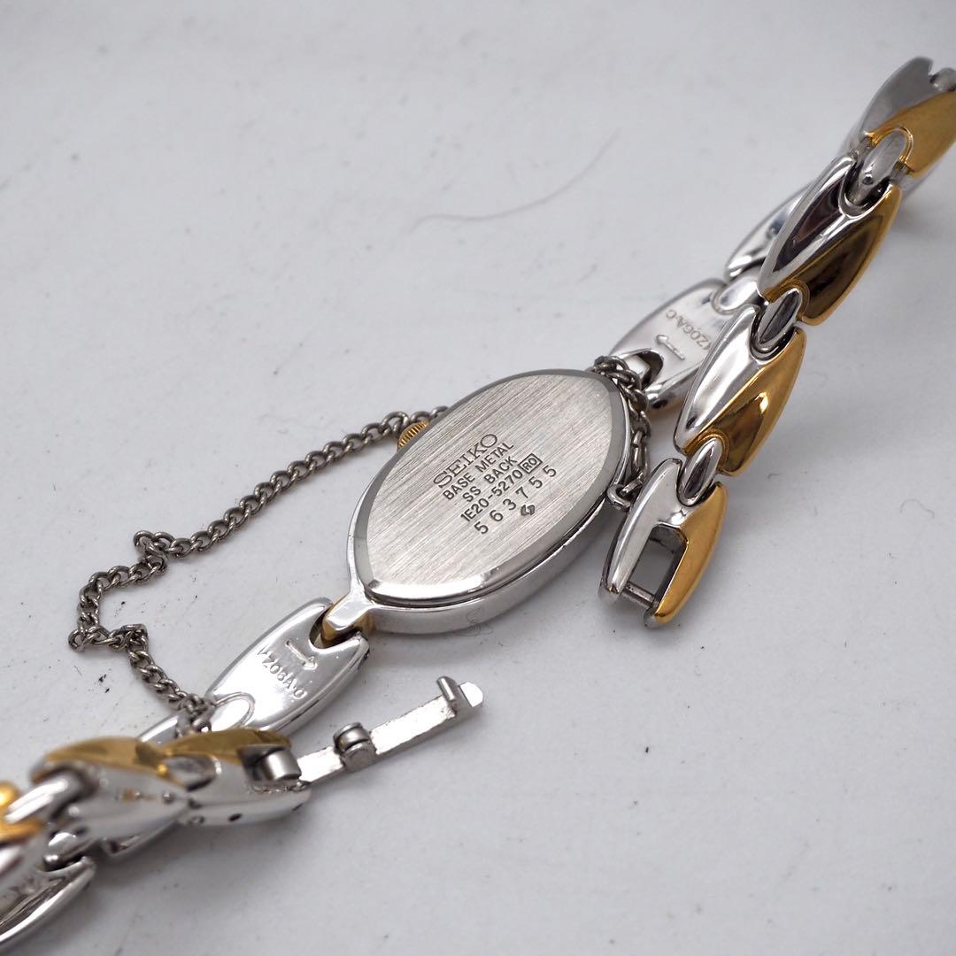 177 稼働【美品】SEIKO時計　レディース　オーバル　コンビ　ゴールド　華奢