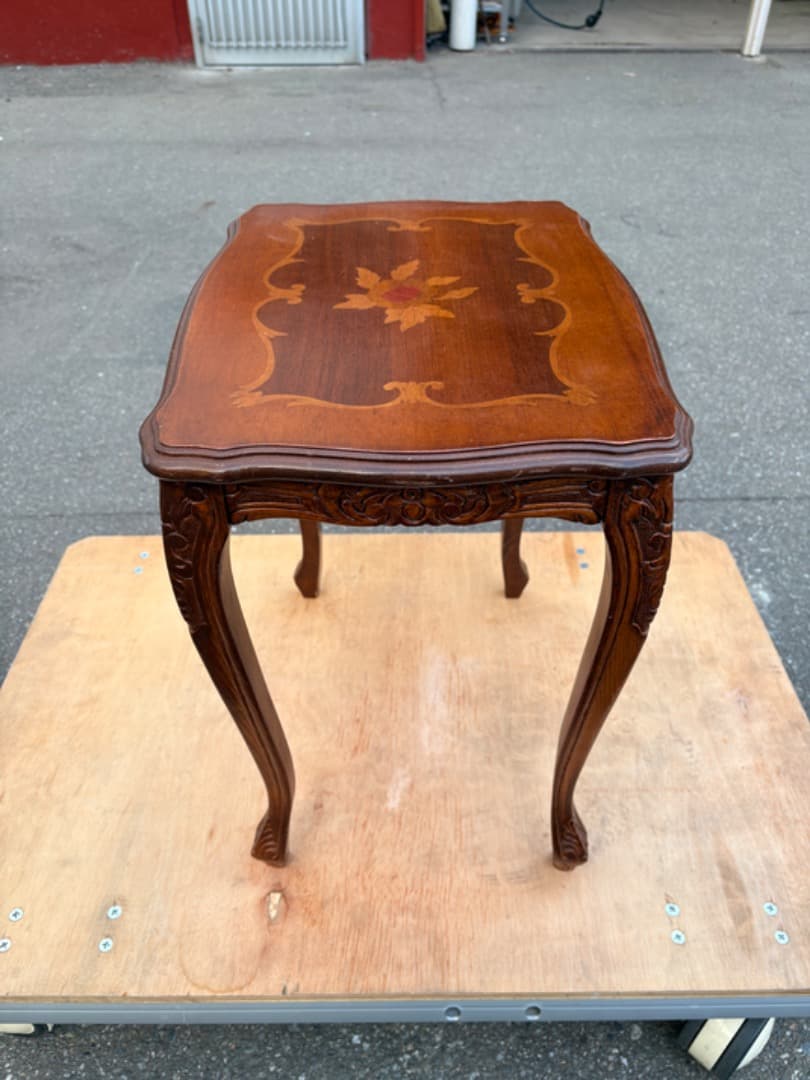 イタリア製　サイドテーブル　象嵌細工　猫脚　ネストテーブル　アンティーク　932