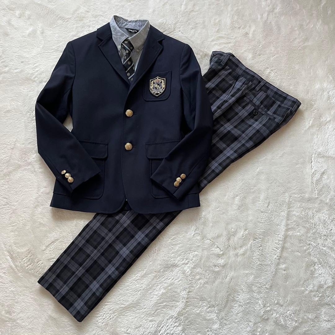 美品✨コムサイズム 150フォーマルスーツ 豪華4点 グレンチェック 入学式