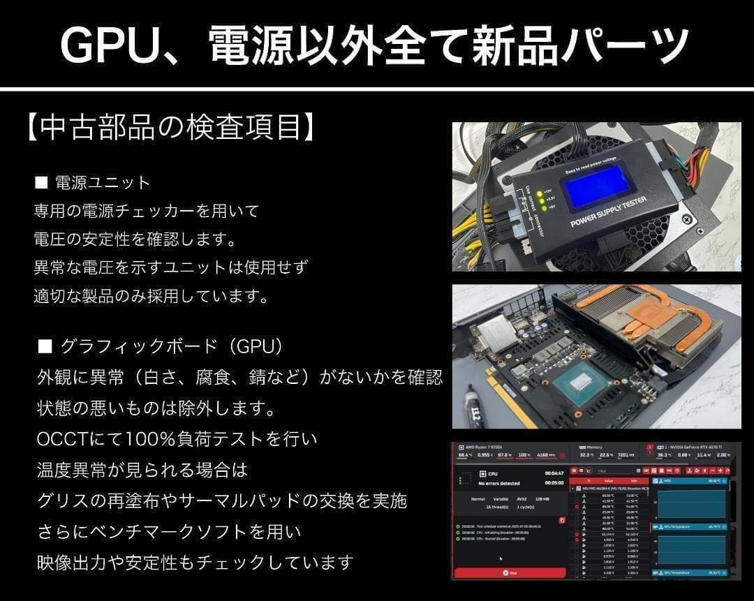 新品ケースゲーミングPC RTX4070Ti/Ryzen 7/SSD512GB②