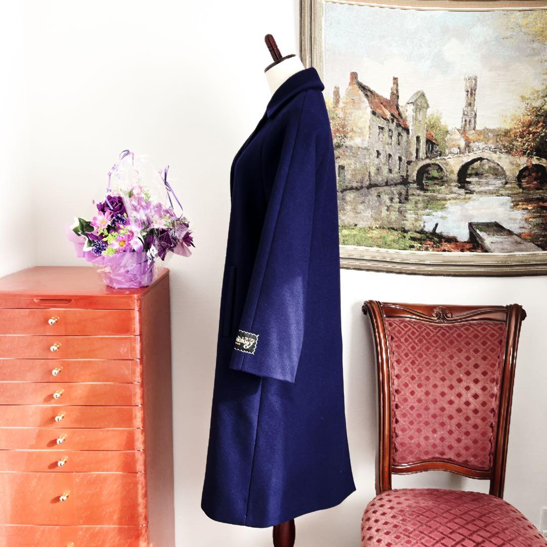 極美品　GUCCIグッチ チェスター　コート GGボタン　ネイビー　刺繍　ロング