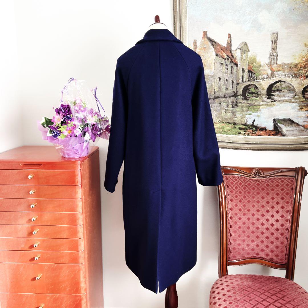 極美品　GUCCIグッチ チェスター　コート GGボタン　ネイビー　刺繍　ロング