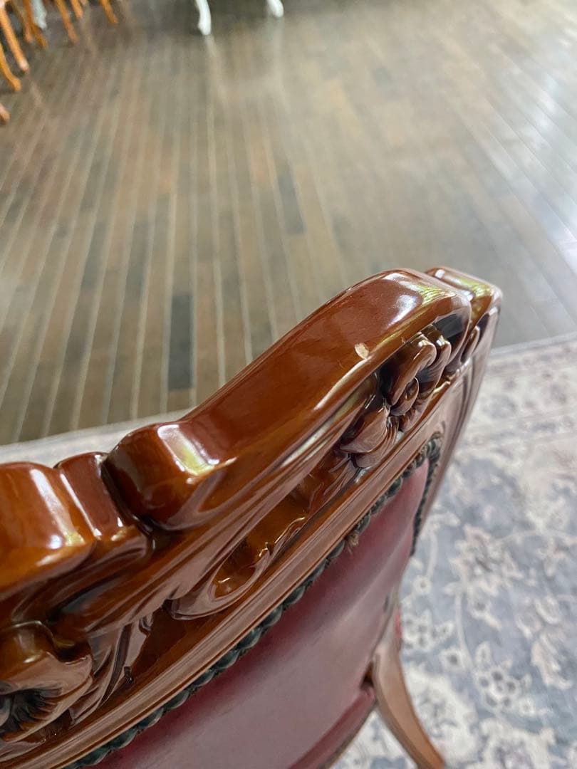 クラシック ダイニングチェア バーガンディ1脚