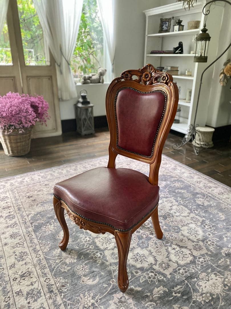 クラシック ダイニングチェア バーガンディ1脚