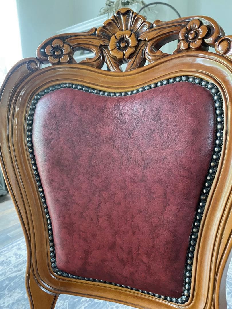 クラシック ダイニングチェア バーガンディ1脚