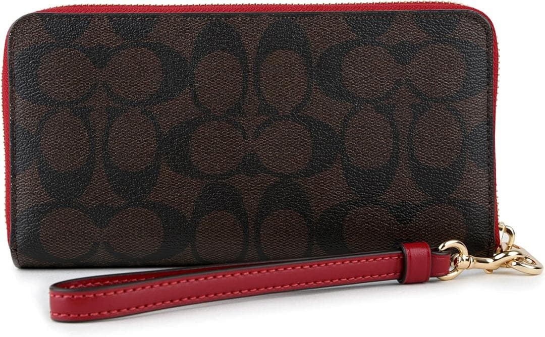 [COACH] コーチ 長財布(ラウンドファスナー)赤 ゴールド