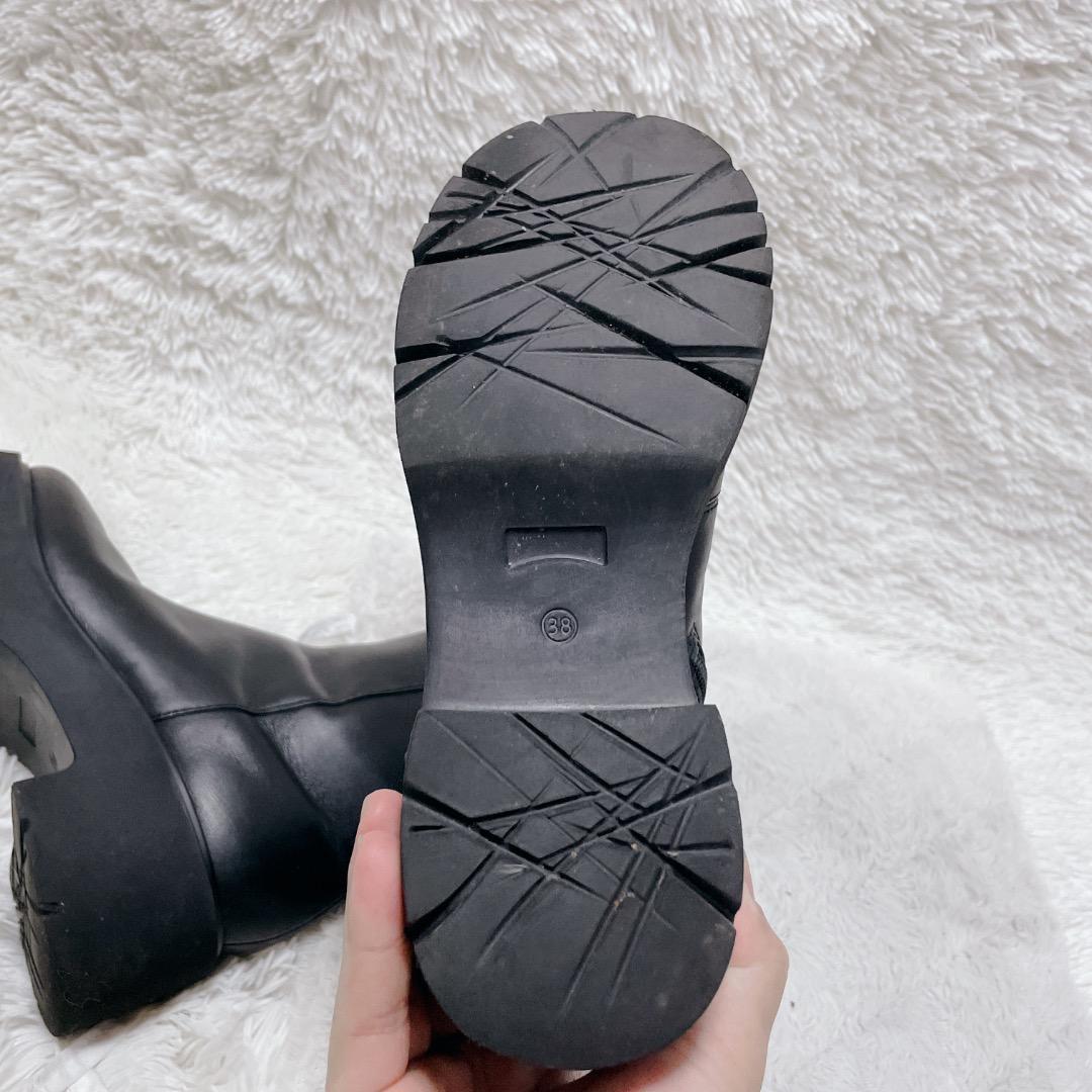 カンペール　サイドジップブーツ　ゴアテックス　厚底　ブラック　本革　レディース