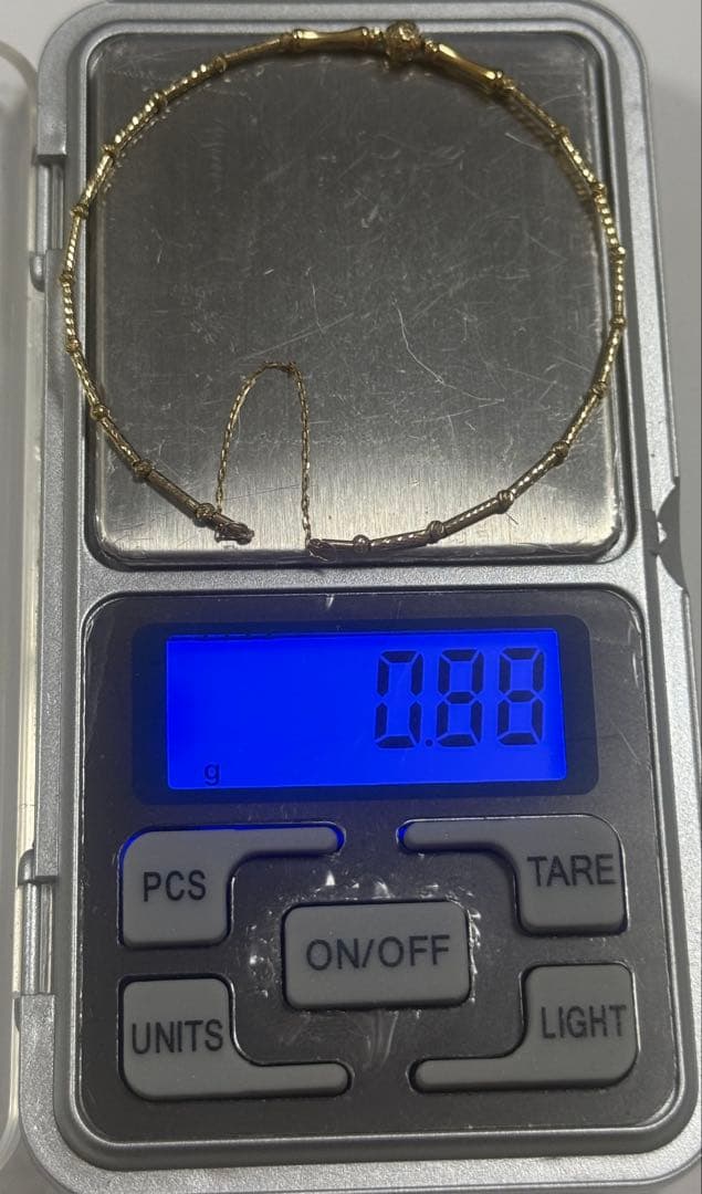 ピーチ　K18デザインバングル　ブレスレット　ミラーボール　キラキラ