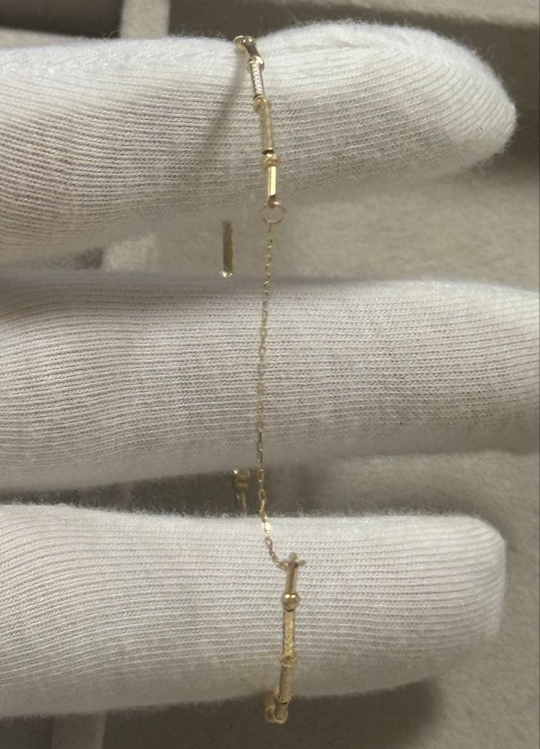 ピーチ　K18デザインバングル　ブレスレット　ミラーボール　キラキラ