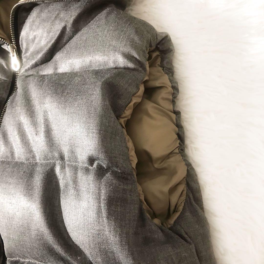 極美品 DUVETICA FEBEDUE ダウンベスト カシミヤ混 グレー L