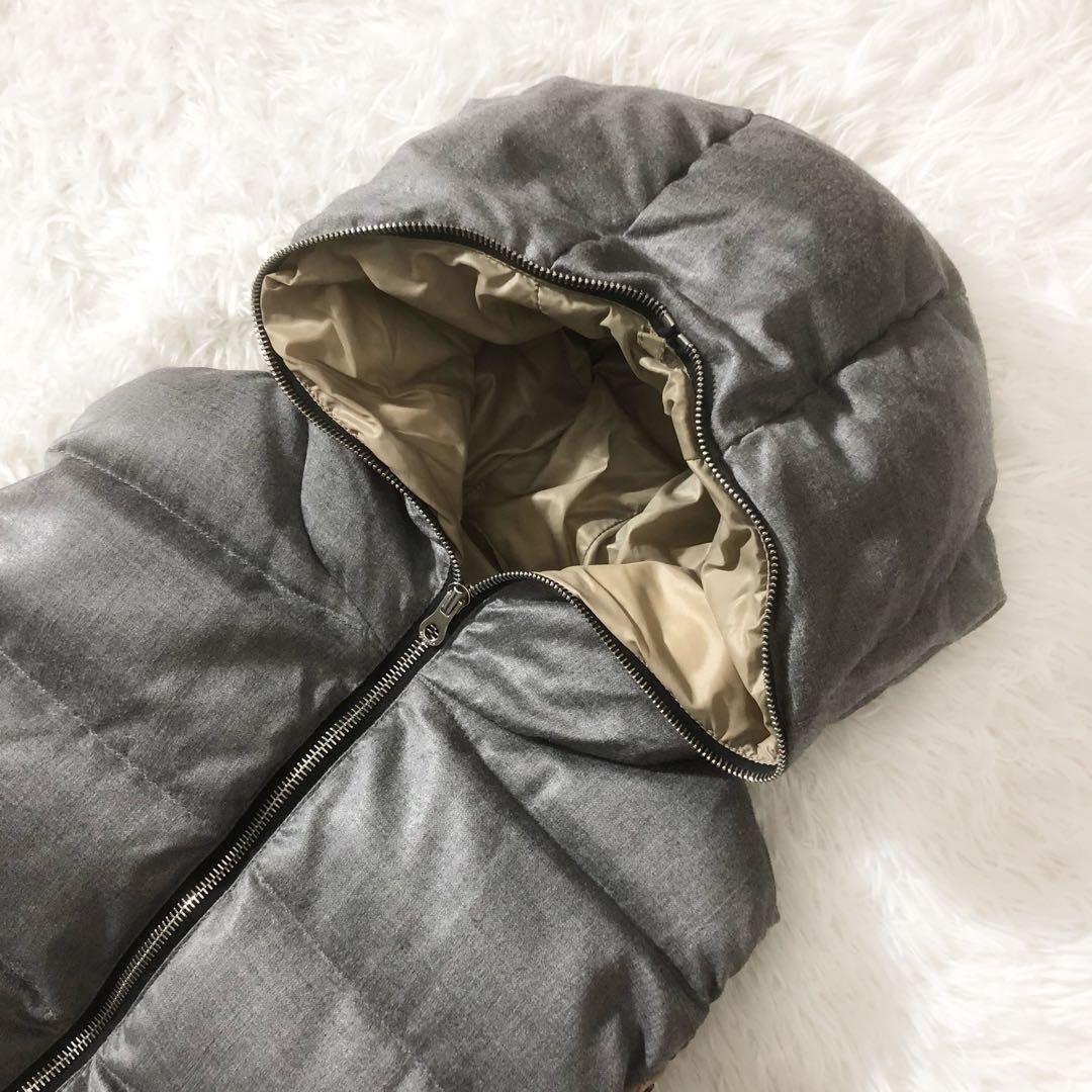 極美品 DUVETICA FEBEDUE ダウンベスト カシミヤ混 グレー L