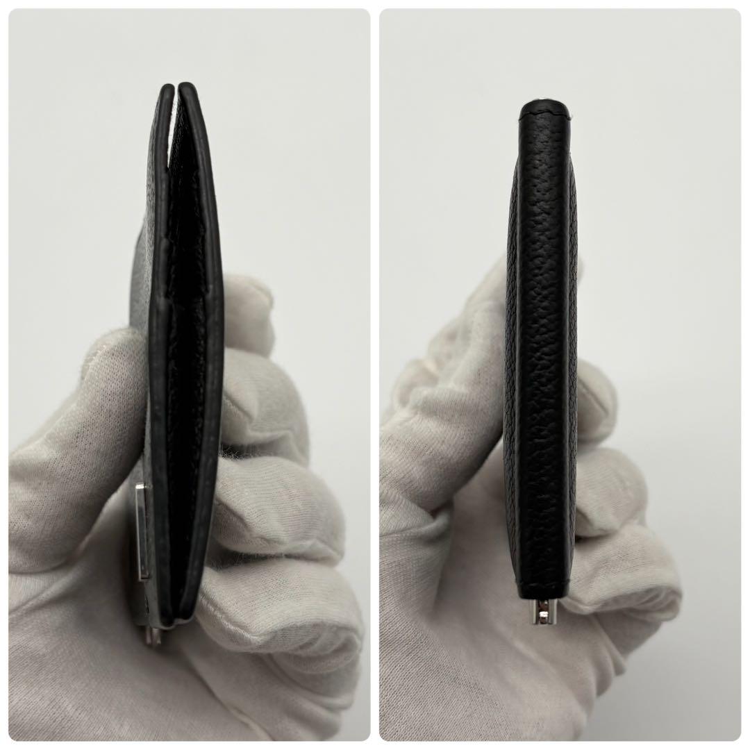 美品　プラダ　RFID マネークリップ　ブラック　サフィアーノ　三角ロゴ