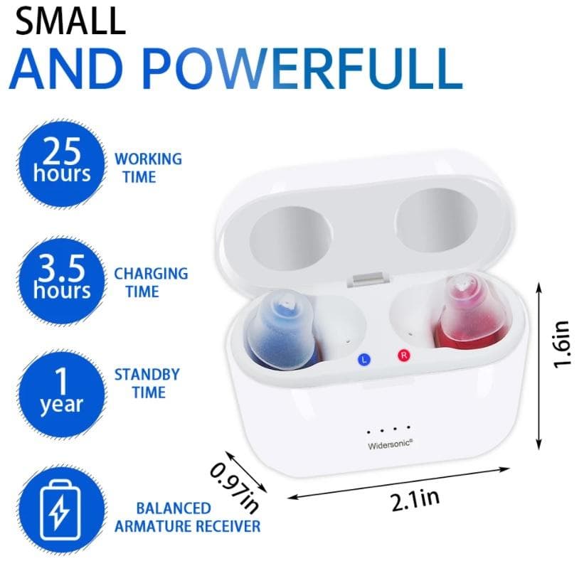 USB充電式 小さい耳穴集音器　両耳セット　高音質　回転ボリューム付き