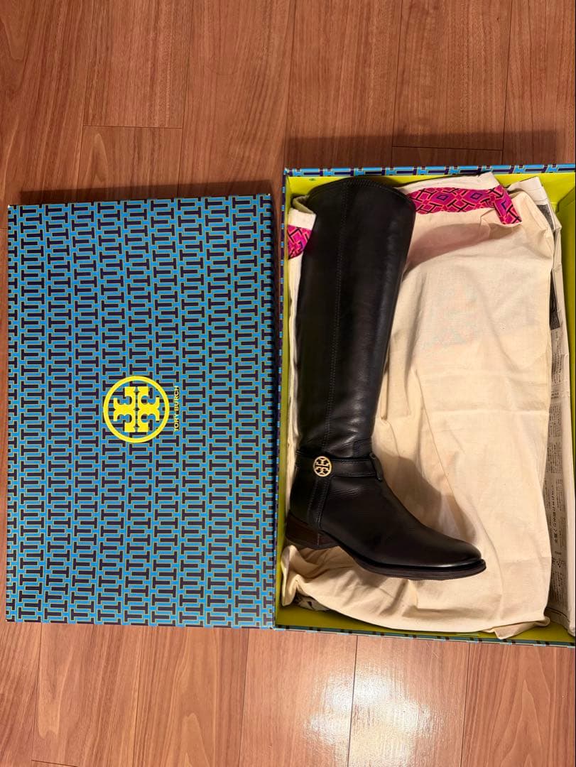 Tory Burch ブラックレザー ロングブーツ 本革23㎝ 〜23.5cm