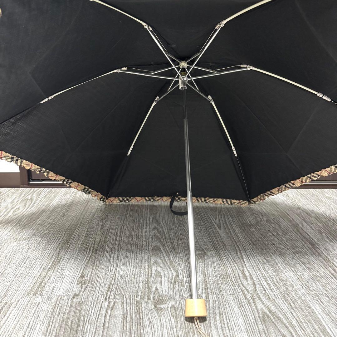 BURBERRY バーバリー ノバチェック 日傘 黒 晴雨兼用 折りたたみ傘