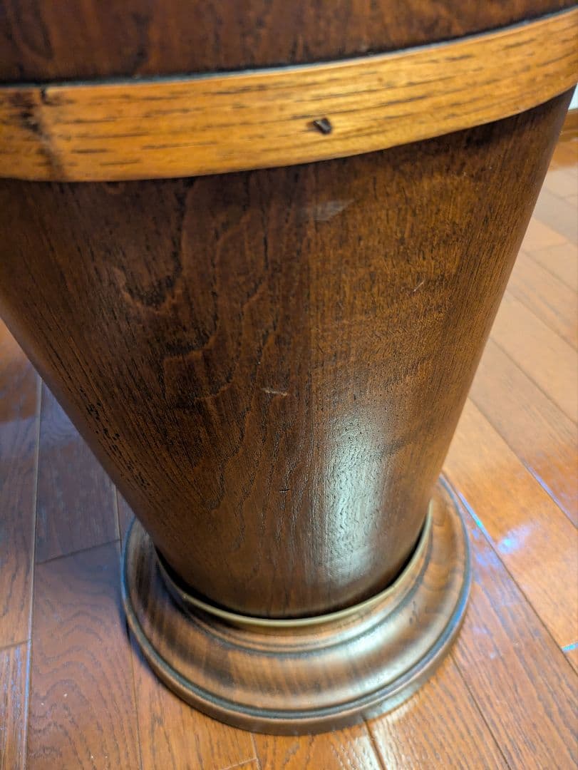 アンティーク木製傘立て真鍮ハンドル付き