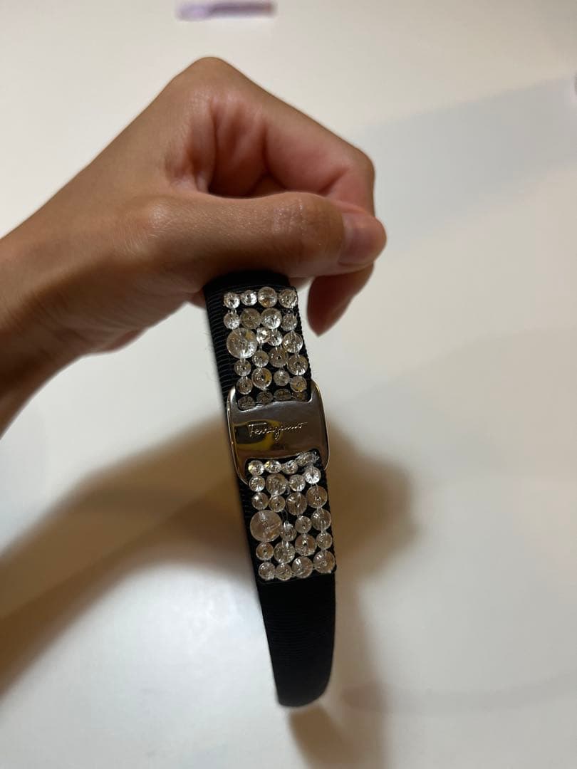 ブラックラインストーンヘアバンドセット