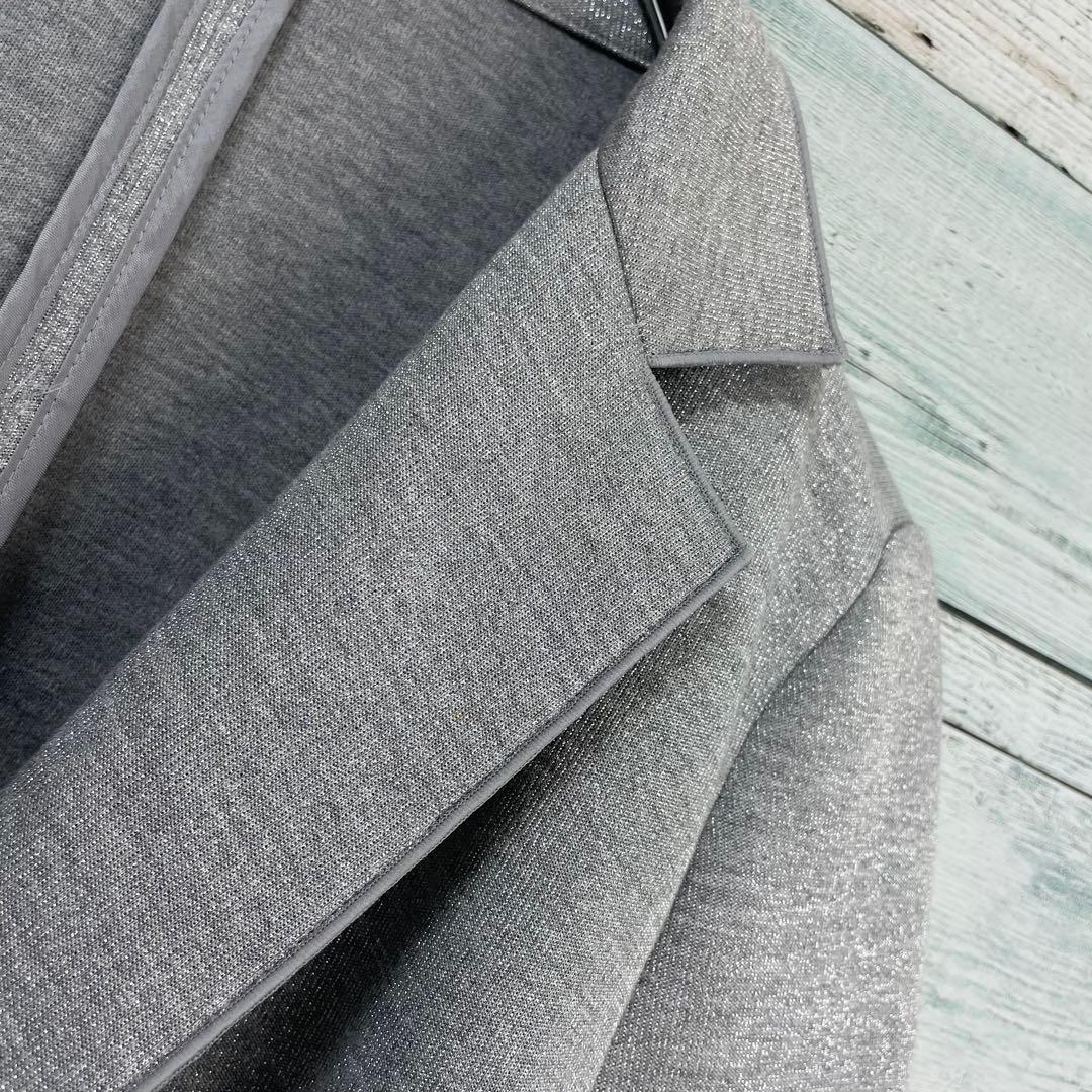 ☆ほぼ未使用☆レリアン　シルバーラメ入りテーラードジャケット　シングルボタン