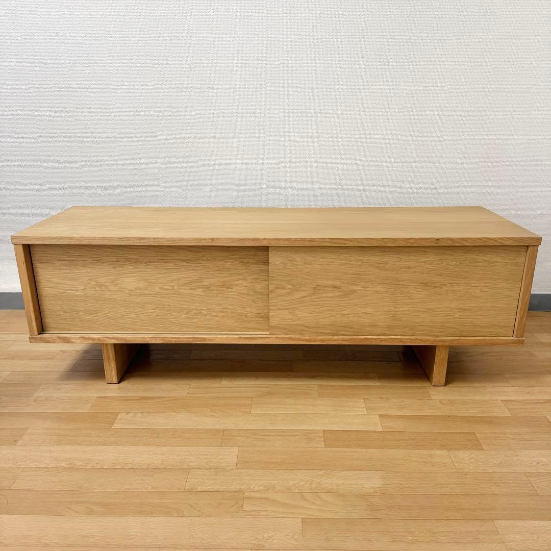 無印良品 オーク材 AVラック薄型 引戸 幅110 cm