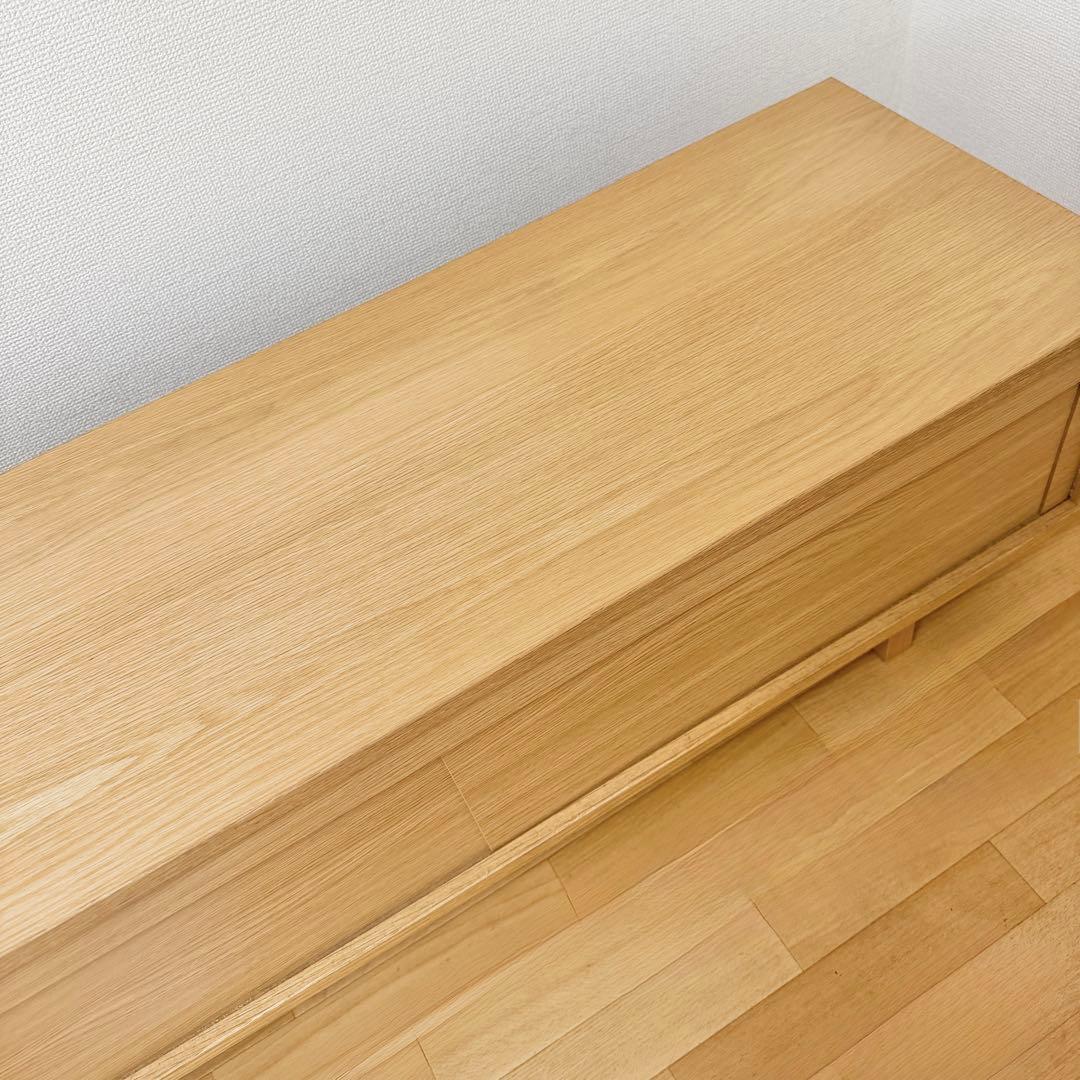 無印良品 オーク材 AVラック薄型 引戸 幅110 cm