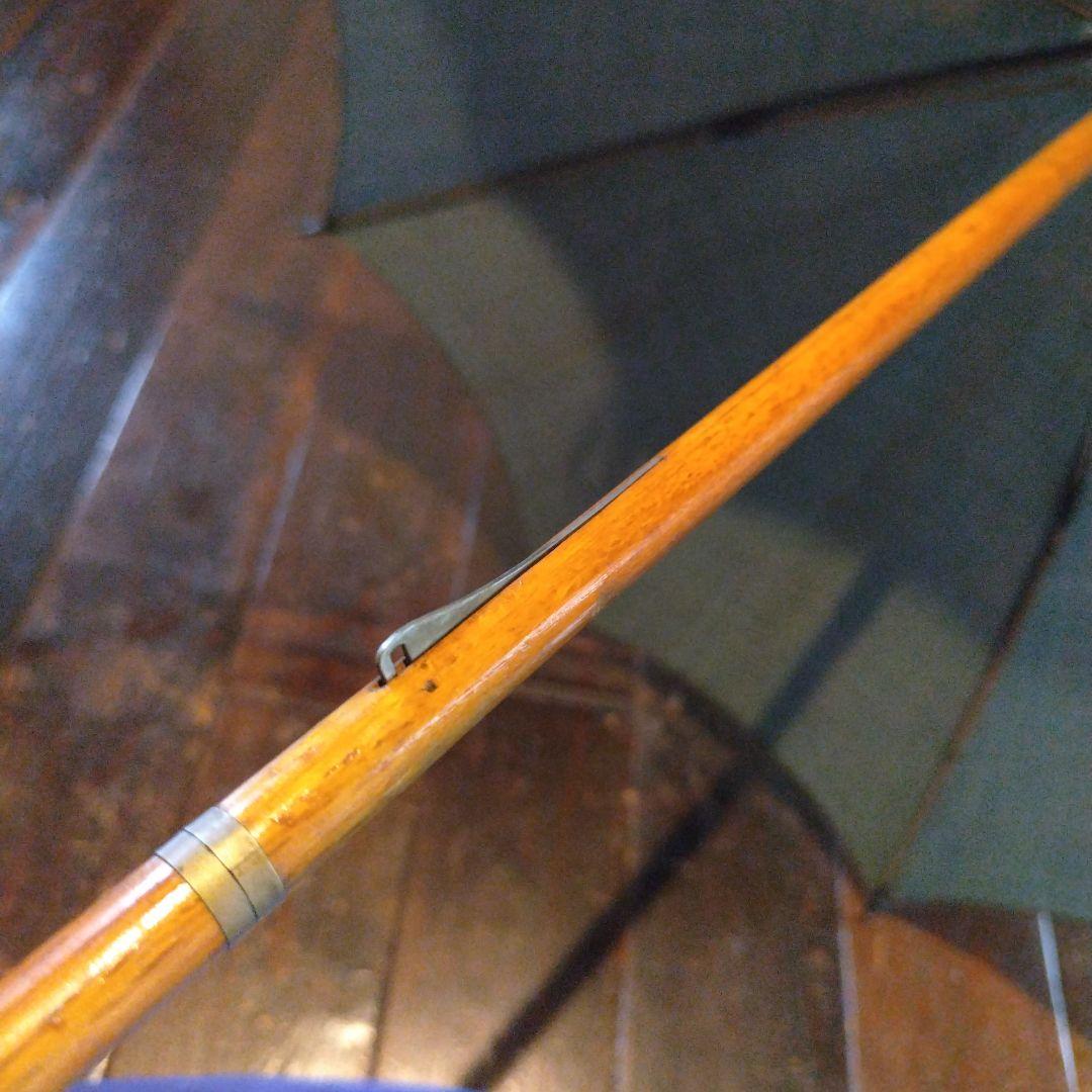 藍染麻地の日傘 花の装飾付き